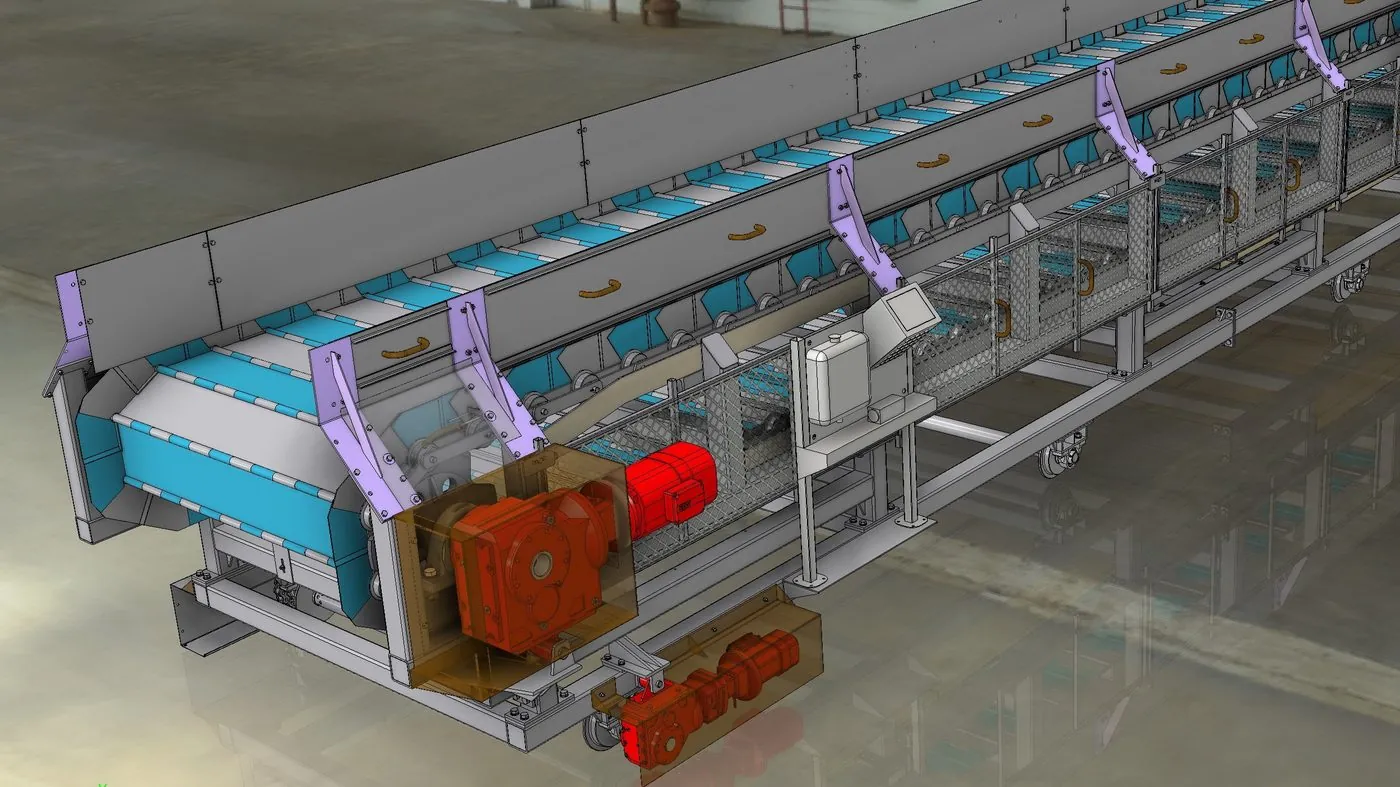 Conveyor system built by MRF-Engineering for a production line