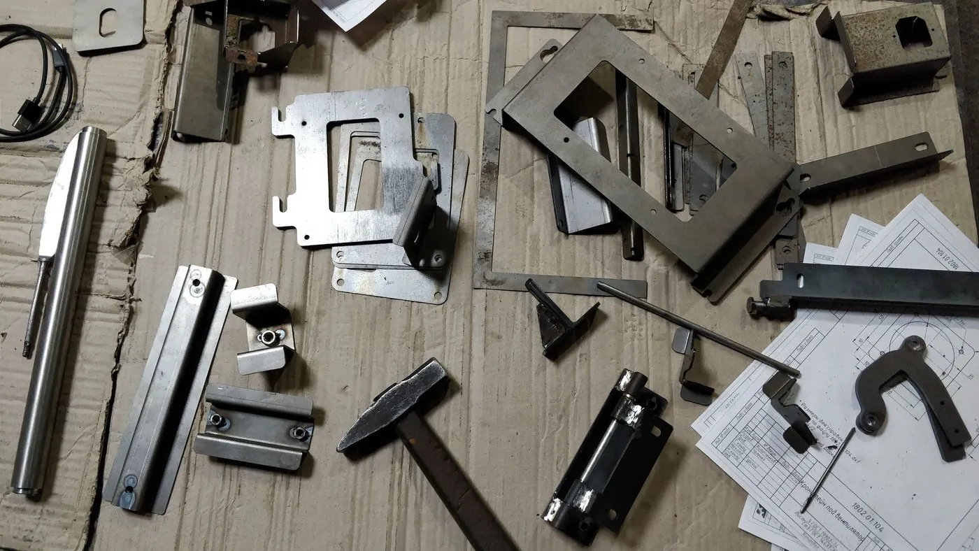 Machined parts and a custom printed circuit board